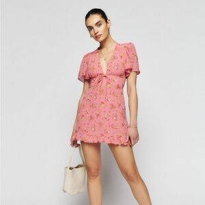 Reformation Women’s Size 2 Mya Floral Mini Dress Rosado Pink‎ Floral